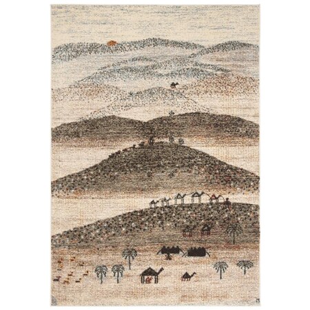 Safavieh 5 ft. 3 in. x 7 ft. 6 in. Gabbeh 500 Power-Loomed Rectangle Rug Cream & Olive GAB547A-5